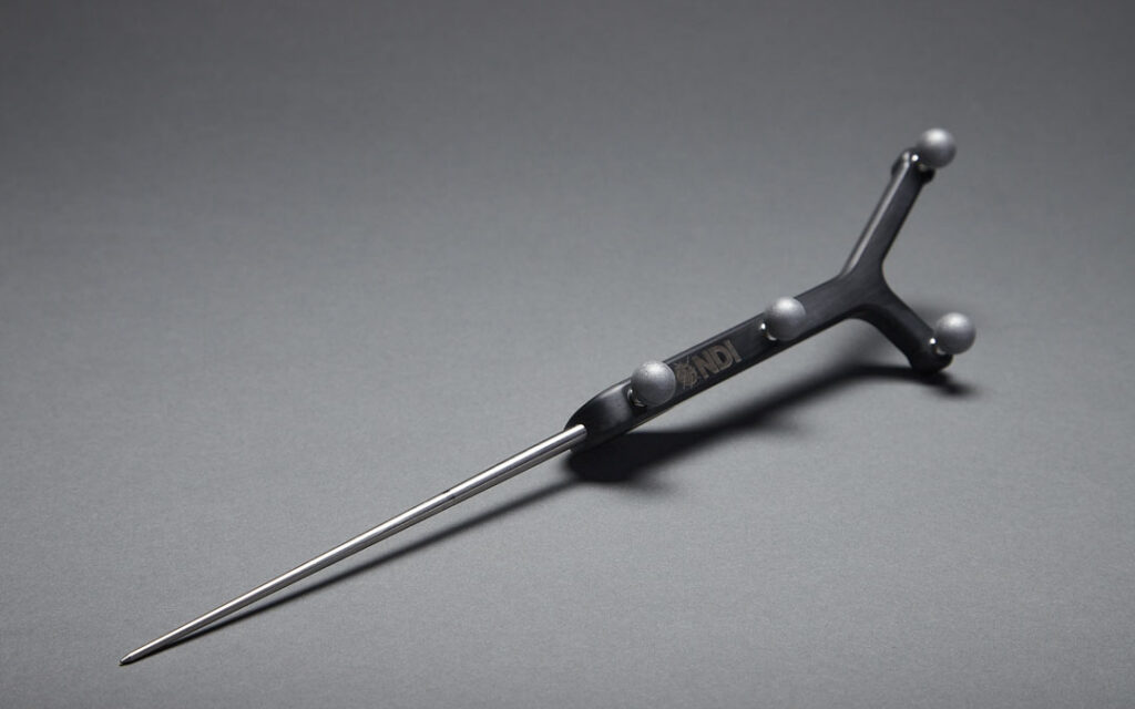 Polaris passive probe with attached passive markers.