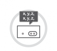 Illustration of a system control unit displaying sensor coordinates.