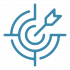 Icon of a target with an arrow in the bullseye, surrounded by a circular outline.